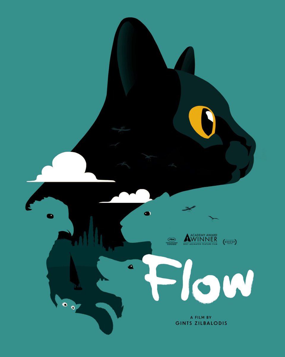 Here’s my tribute poster for the utterly gorgeous #Flow by <a href="/gintszilbalodis/">Gints Zilbalodis</a>.