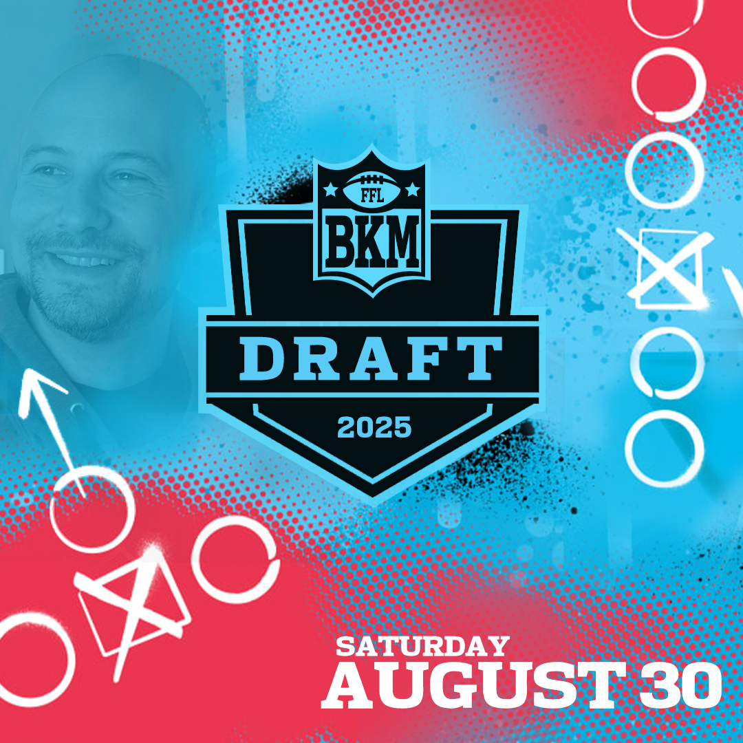 Mark your calendars. The 2025 BKM Draft is Booked.
Saturday August 30th at 5:00 PM at Dave &amp; Buster's Albany NY. #FantasyFootball #FantasyDraft