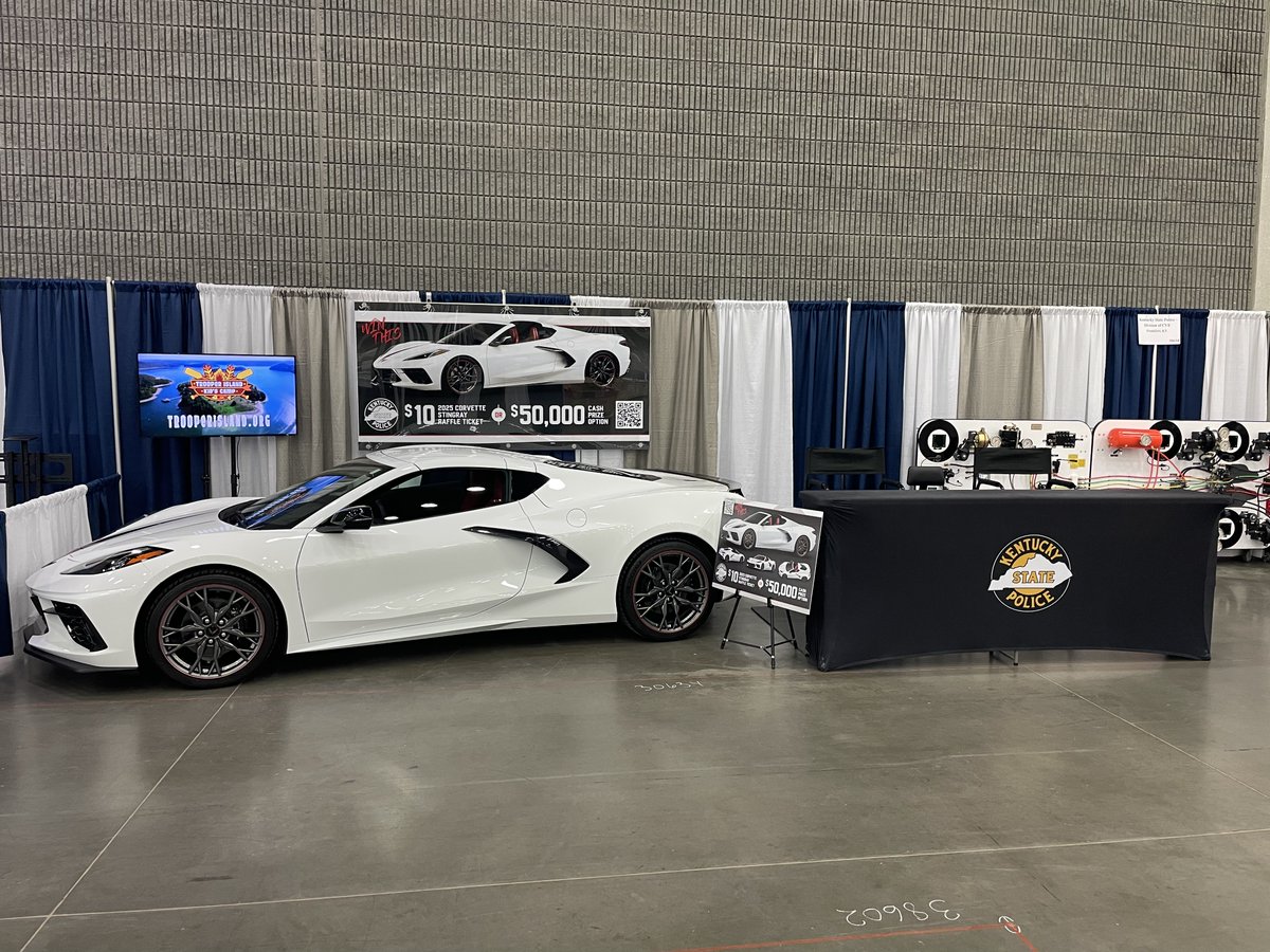 Trooper Island Camp (@trooperisland) on Twitter photo 🚗The 2025 Trooper Island Raffle Corvette has made it to the <a href="/truckingshow/">Trucking Show</a> at the <a href="/kyexpocenter/">Kentucky Exposition Center</a>! From March 27-29, come grab your chance to take it home—or choose $50,000 cash instead! 💵🔥
🎟️ Tickets are $10. Get yours at the show at trooperisland.org 🚗The 2025 Trooper Island Raffle Corvette has made it to the <a href="/truckingshow/">Trucking Show</a> at the <a href="/kyexpocenter/">Kentucky Exposition Center</a>! From March 27-29, come grab your chance to take it home—or choose $50,000 cash instead! 💵🔥
🎟️ Tickets are $10. Get yours at the show at trooperisland.org