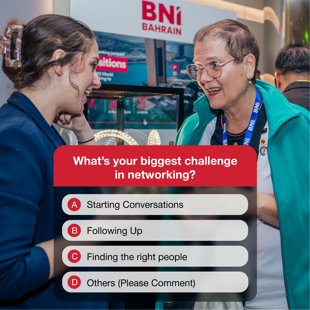 Building connections is vital, yet often challenging. What's the biggest obstacle you face?

#BNI #Networking