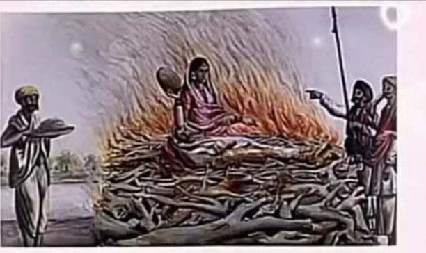 जो भक्तिनें हिन्दू-राष्ट्र चाहती हैं और सनातन का शासन 
उनके लिए खास पेशकश 👇
हालाँकि न वे समझी हैं और न समझेंगी 
*****
सती प्रथा अंग्रेजों ने बंद करवाई थी इस प्रथा को फिर से चालू करवाना चाहिए, कुछ महिलाओं को धर्म का भूत चढ़ा हुआ है उन्हें मालूम चलना चाहिए कि धर्म के नाम पर पहले