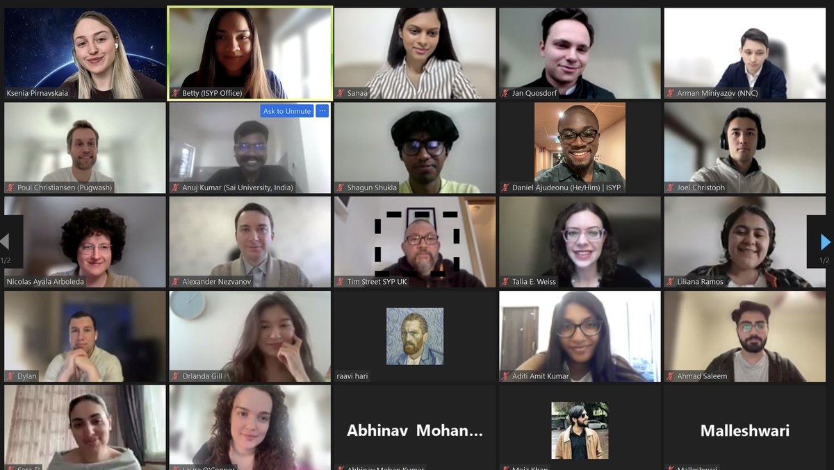ISYPugwash's tweet image. On March 16, ISYP hosted a virtual event, &quot;Young Pugwash Universe: Fostering Collaboration and Strategic Vision.&quot;

Senior Pugwash and Student Young Pugwash groups shared updates, discussed ways to strengthen partnerships and next steps in advancing the Young Pugwash universe 🌎