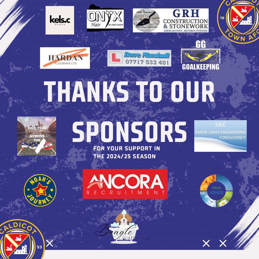 We would like to say a massive thanks to our sponsors for your support throughout the 2024/25 season.

We hope to have your support again next season. #UppaTown 🔵