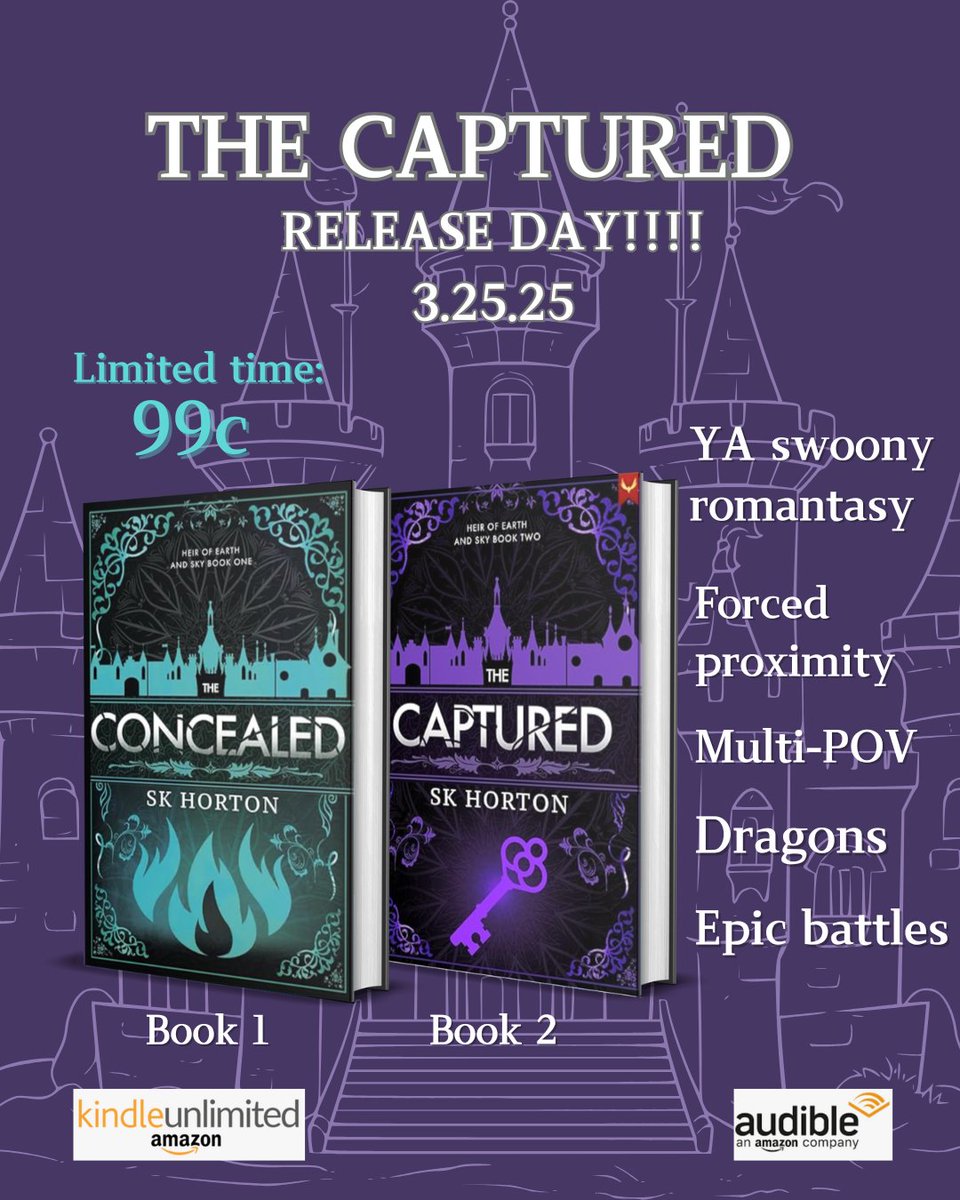 It's release day for THE CAPTURED! To celebrate, <a href="/AethonBooks/">Aethon Books</a> has put THE CONCEALED ebook on sale for 99c! What to expect: Princess Diaries meets fantasy vibes with kissing-only romance and yes, there are dragons! Available in all formats. Happy reading!!