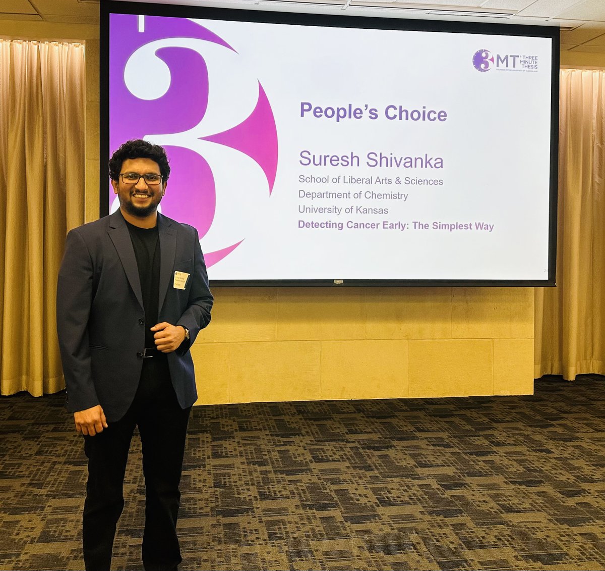 CBM² (@cbm2_medicine) on Twitter photo Congratulations to Suresh Shivanka on his selection for the People's Choice Award at this year's KU <a href="/3MT_official/">Three Minute Thesis</a> Competition! This marks the third year in a row that a KU Department of Chemistry graduate student has won an award at the KU 3MT®. Congratulations to Suresh Shivanka on his selection for the People's Choice Award at this year's KU <a href="/3MT_official/">Three Minute Thesis</a> Competition! This marks the third year in a row that a KU Department of Chemistry graduate student has won an award at the KU 3MT®.
