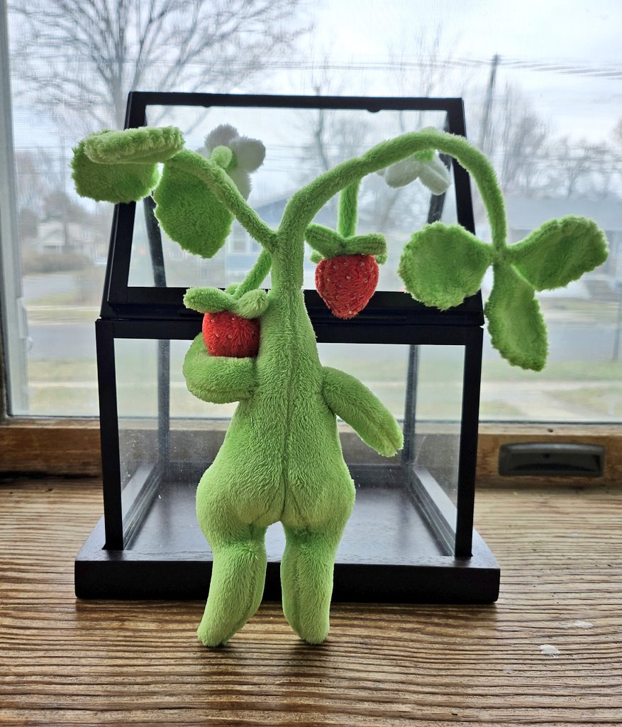 plushypuppy's tweet image. This one of a kind strawberry sproutling is in my shop at a reduced price.