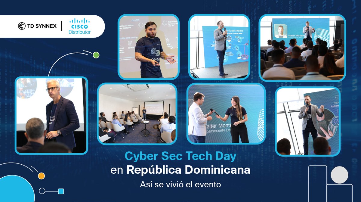 117 profesionales asistieron al Cyber Sec Tech Day en República Dominicana, de la mano de Cisco y TD SYNNEX. Este fue un evento para adquirir conocimiento en el mundo de la seguridad digital.
Desde TD SYNNEX, le agradecemos a Cisco por la confianza depositada en nuestro trabajo.