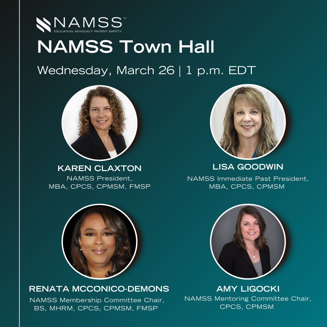 Last call for tomorrow’s Town Hall! Join the discussion, connect with NAMSS leadership and get a glimpse into what’s next for NAMSS. Register now: buff.ly/91G2ue6