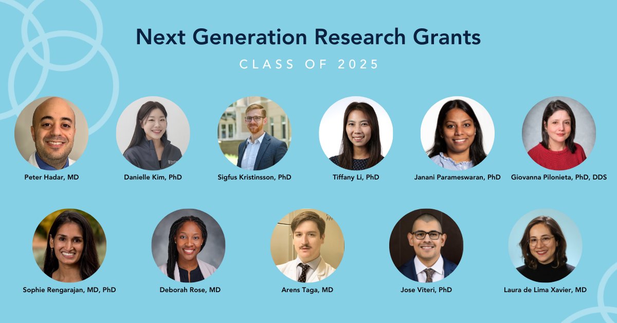 Announcing this year’s class of Next Generation Research Grant recipients! These eleven early-career researchers will each focus on brain disease research that will lead to important insight, improved treatments, and potentially significant breakthroughs. ow.ly/5TW550VnPnP
