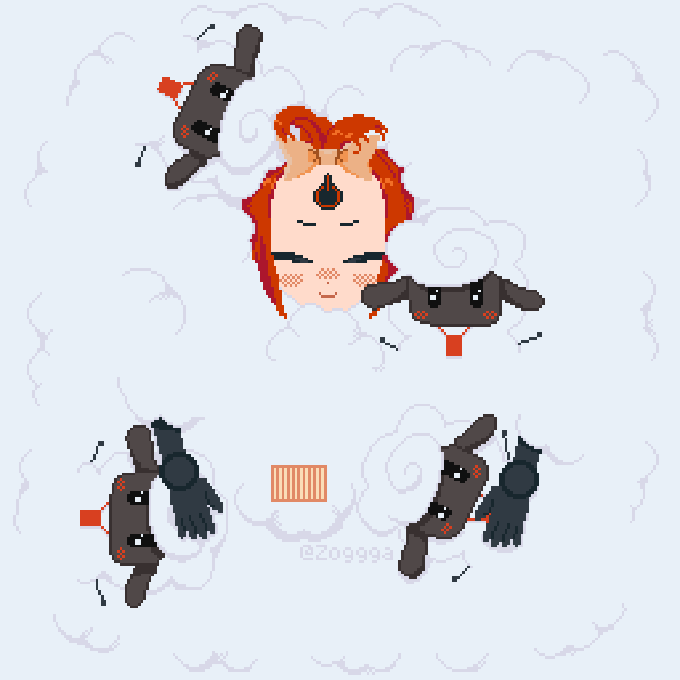 A big goodbye cuddle pile for Echo with all the RAMs. ❤️
Thank you for being the best boss and fearless leader a RAM could wish for! o7

#LyneArt #pixelart
