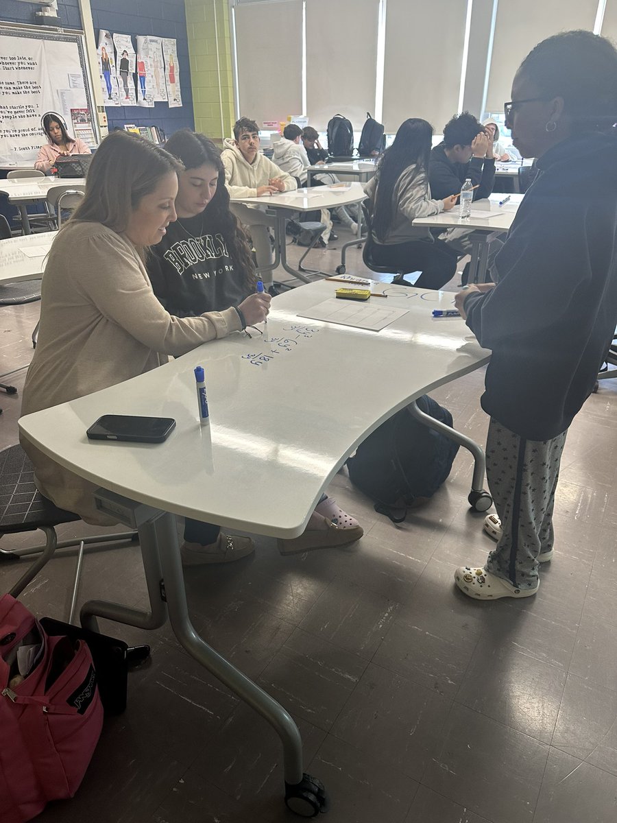 Shoutout to my amazing learners for taking the lead and teaching our staff and administrators how to factor! Teamwork and learning at its finest! Thank you to the administrators and teachers who took time out of their day to have some fun in my class! #MineolaProud