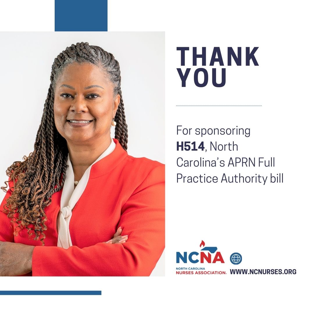 NC Nurses Association (@ncna) on Twitter photo Thanks to <a href="/CunninghamNCRep/">Carla Cunningham</a> for being a primary sponsor of H515! Full practice authority for #APRNs will save NC more than $650-million per year while increasing access to quality healthcare.
NCNA strongly endorses this bill. ncleg.gov/BillLookUp/202…
#NursingForward® #NCGA Thanks to <a href="/CunninghamNCRep/">Carla Cunningham</a> for being a primary sponsor of H515! Full practice authority for #APRNs will save NC more than $650-million per year while increasing access to quality healthcare.
NCNA strongly endorses this bill. ncleg.gov/BillLookUp/202…
#NursingForward® #NCGA