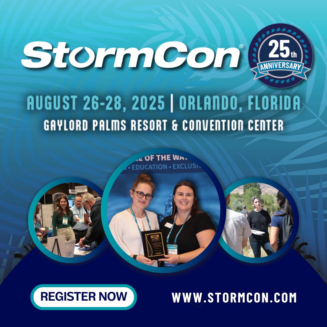 The industry is changing, and #StormCon2025 is here to give you the tools to navigate what’s next. Join #stormwater &amp; #erosioncontrol specialists for innovative sessions &amp; solutions, field trips, &amp; networking opportunities. Learn more &amp; register today: bit.ly/3Dgo2Tz