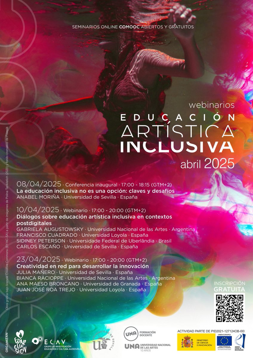 ¡Nuevos seminarios online #comooc abiertos y gratuitos! Desde el proyecto #EDARCLUSION estamos preparando una propuesta integral de formación  educativa artística, orientada a la formación en inclusión educativa, la  innovación y la transformación social. Abrimos 🧵