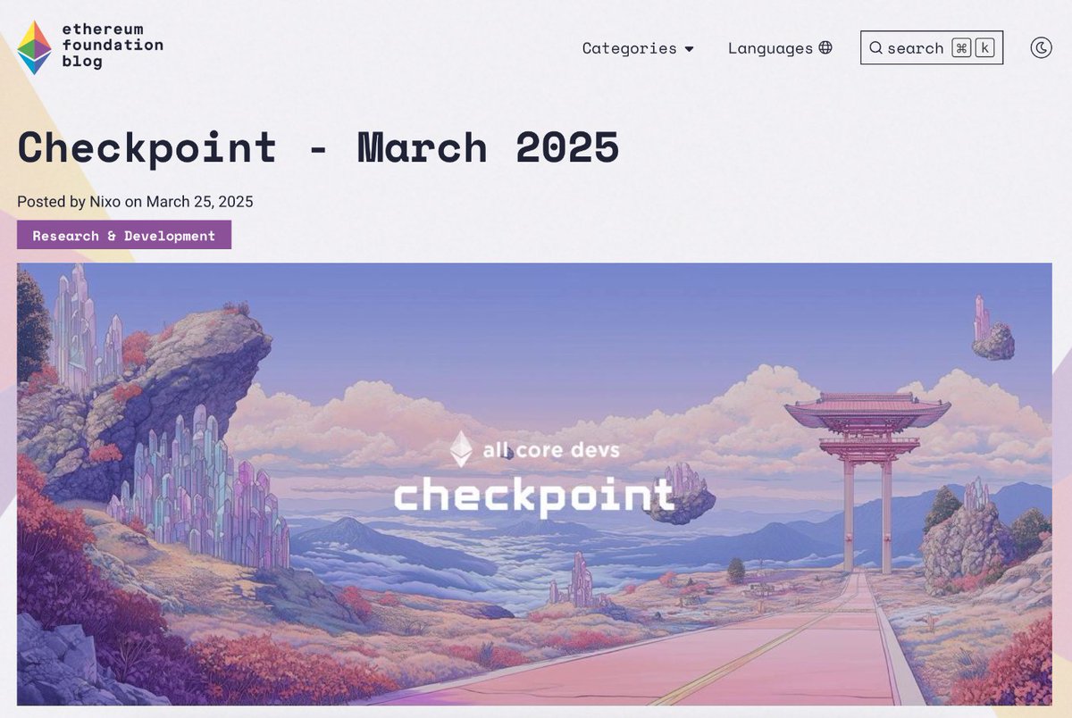 nixo.eth 🦇🔊🥐 (@nixorokish) on Twitter photo Initiating the "Checkpoint" series on the <a href="/ethereumfndn/">Ethereum Foundation</a> blog - accessible, non-technical overviews of the last 4-5 All Core Devs calls with a sentiment check with what's being focused on Initiating the "Checkpoint" series on the <a href="/ethereumfndn/">Ethereum Foundation</a> blog - accessible, non-technical overviews of the last 4-5 All Core Devs calls with a sentiment check with what's being focused on