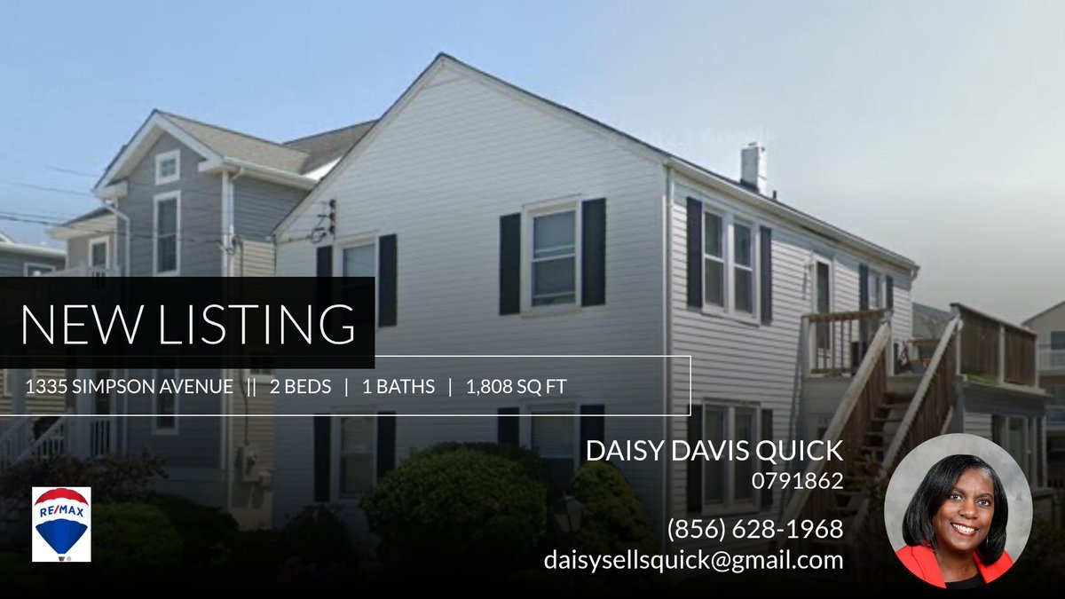 DaisySellsQuick's tweet image. 📍 New Listing 📍 Take a look at this fantastic new property that just hit the market located at 1335 Simpson Avenue in Ocean City. Reach out here or at (856) 628-1968 for more information

Daisy Davis-Quick
DaisySellsQuick
REMAX P... homeforsale.at/1335_SIMPSON_A…