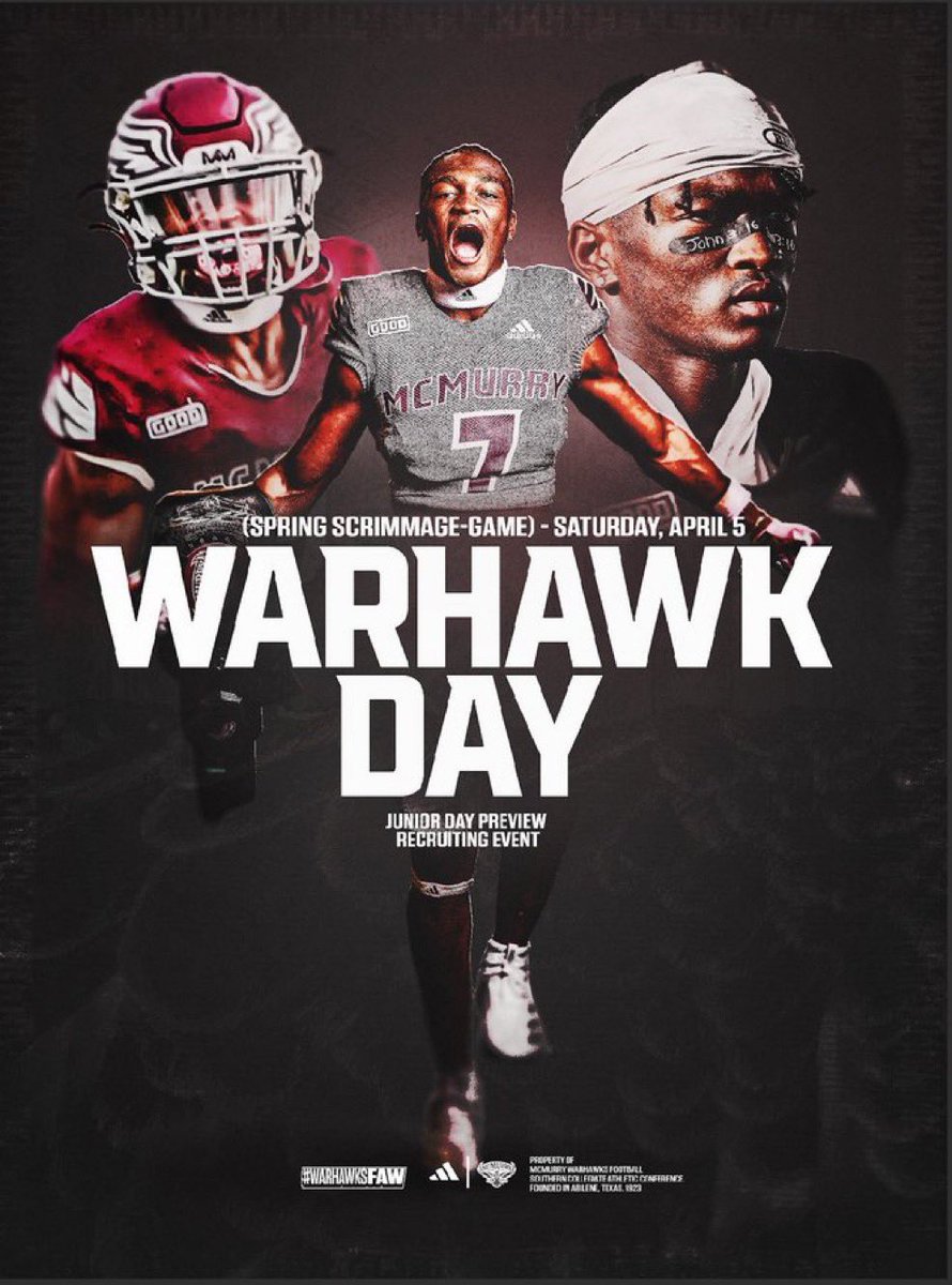 Thank you @iamcoachwash and <a href="/McMURRYFOOTBALL/">McMURRY FOOTBALL</a> for the spring game and junior day invite