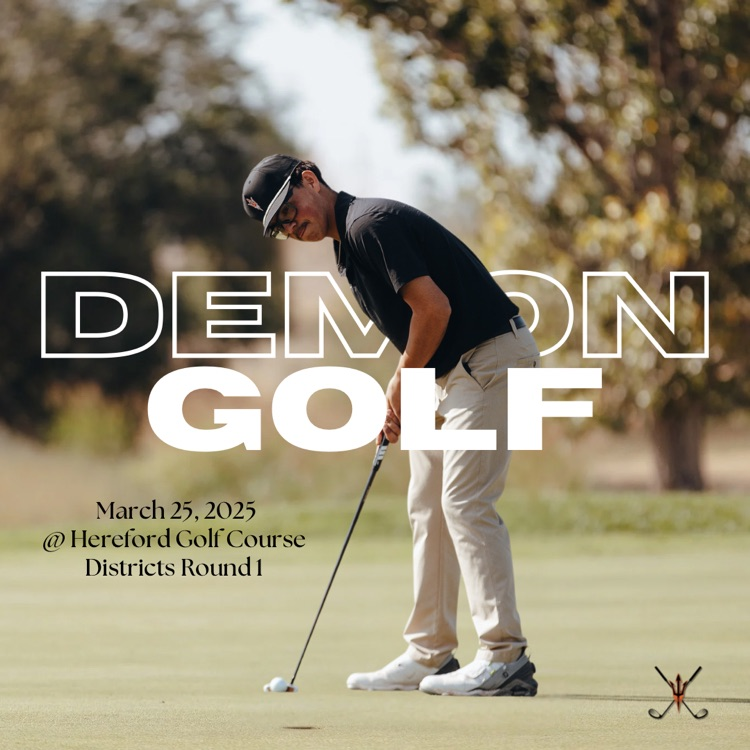 DISD_Athletics's tweet photo. Demon Golf will be playing the 1st round of Districts today in Hereford! ⛳️ Good luck!!
#dumasathletics | #DPND | #dumasdemons | #demonprideneverdies | #hssports https://t.co/UFBzVpghF5
