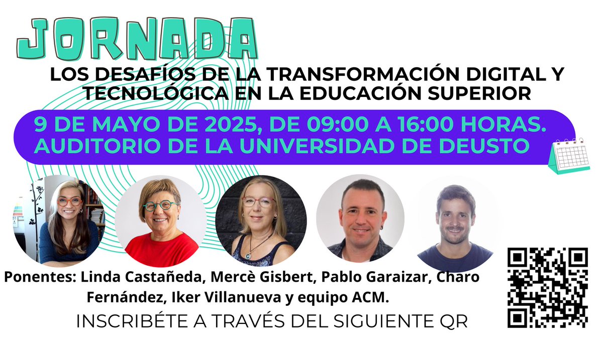 deusto's tweet photo. Jornada "Los desafíos de la transformación digital y tecnológica en el ámbito educativo" https://t.co/LECIxpyhxF

🗓️ 09/05/25

📌 Auditorio. Campus #Bilbao

🖊️ Inscríbete https://t.co/AnIDQILykF

Con la participación de @lindacq, @Merce_G, @yalocin @IkerVillanueva_  y @PGaraizar. https://t.co/yN0YzBzPOb