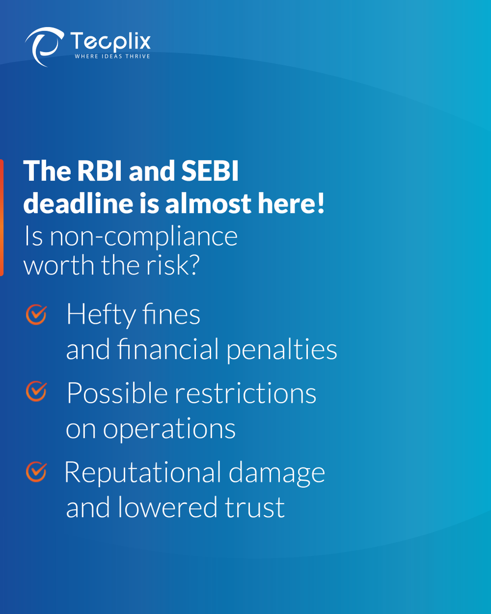 tecplix's tweet photo. SEBI &amp; RBI’s cybersecurity rules do more than prevent fraud—they fortify businesses!
Stay compliant &amp; secure with Tecplix’s AI-driven SOC:
 - AI-powered Threat Intelligence
 - Rapid Detection &amp; Response
 - 24/7 Security Monitoring  
#Tecplix #CyberSecurity #AI #ThreatIntelligence https://t.co/JVGKnegkvY