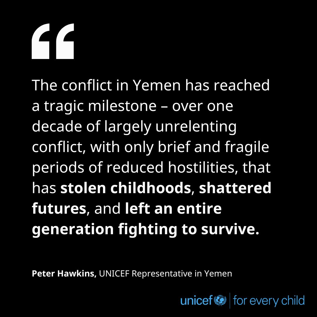 "#Yemen’s children cannot wait another decade. They need peace. They need justice. But above all, they need us to act—now. Let us not fail them."
 
Read the full briefing: bit.ly/4c2kx0A