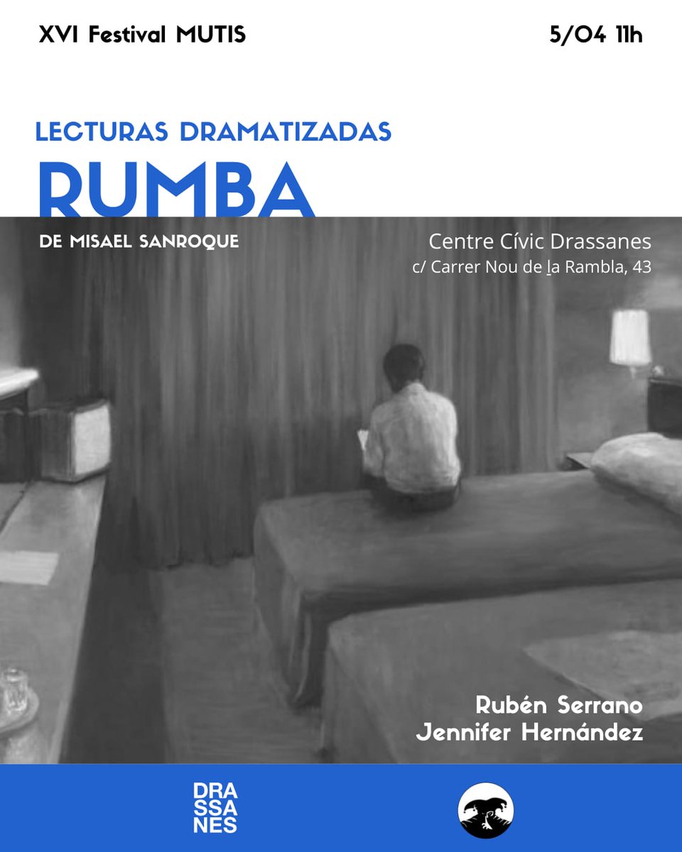 VÍCTOR.— Un taxi es para estar solo. Son los hoteles los que deben compartirse.

«Rumba»
De <a href="/misaelsanroque/">Misael Sanroque</a>
Próximamente en <a href="/edicionesmutis/">Ediciones MUTIS</a>