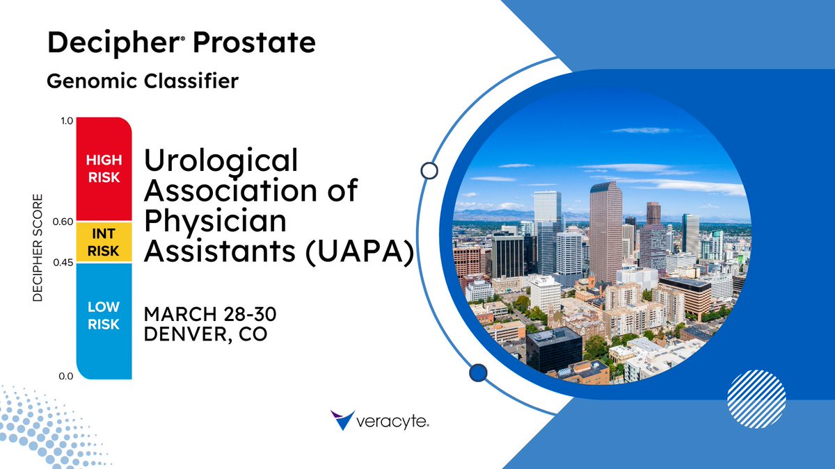 Decipher by Veracyte (@decipher_vcyt) on Twitter photo Join us at the UAPA meeting in Denver, March 27-30! Stop by our booth to learn how #DecipherProstate Genomic Classifier by <a href="/Veracyte/">Veracyte, Inc.</a> brings clarity & confidence to treatment planning. #UrologicCancer #PrecisionMedicine Join us at the UAPA meeting in Denver, March 27-30! Stop by our booth to learn how #DecipherProstate Genomic Classifier by <a href="/Veracyte/">Veracyte, Inc.</a> brings clarity & confidence to treatment planning. #UrologicCancer #PrecisionMedicine
