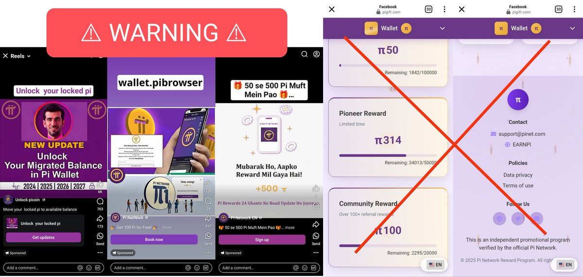 PiNetwork24X7's tweet image. 🚨🚨🚨🚨

Fake ads are flooding Facebook, be careful
⚠️

#Pioneers #Picoin #PiNetwork2025