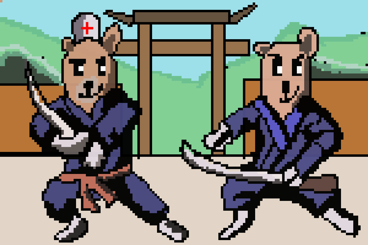 Doge meets dojo! The pixelated battlefield is set, and these furry warriors are ready to fight. 

First 50 wallets to drop their SOL address get a FREE MINT! ⤵️