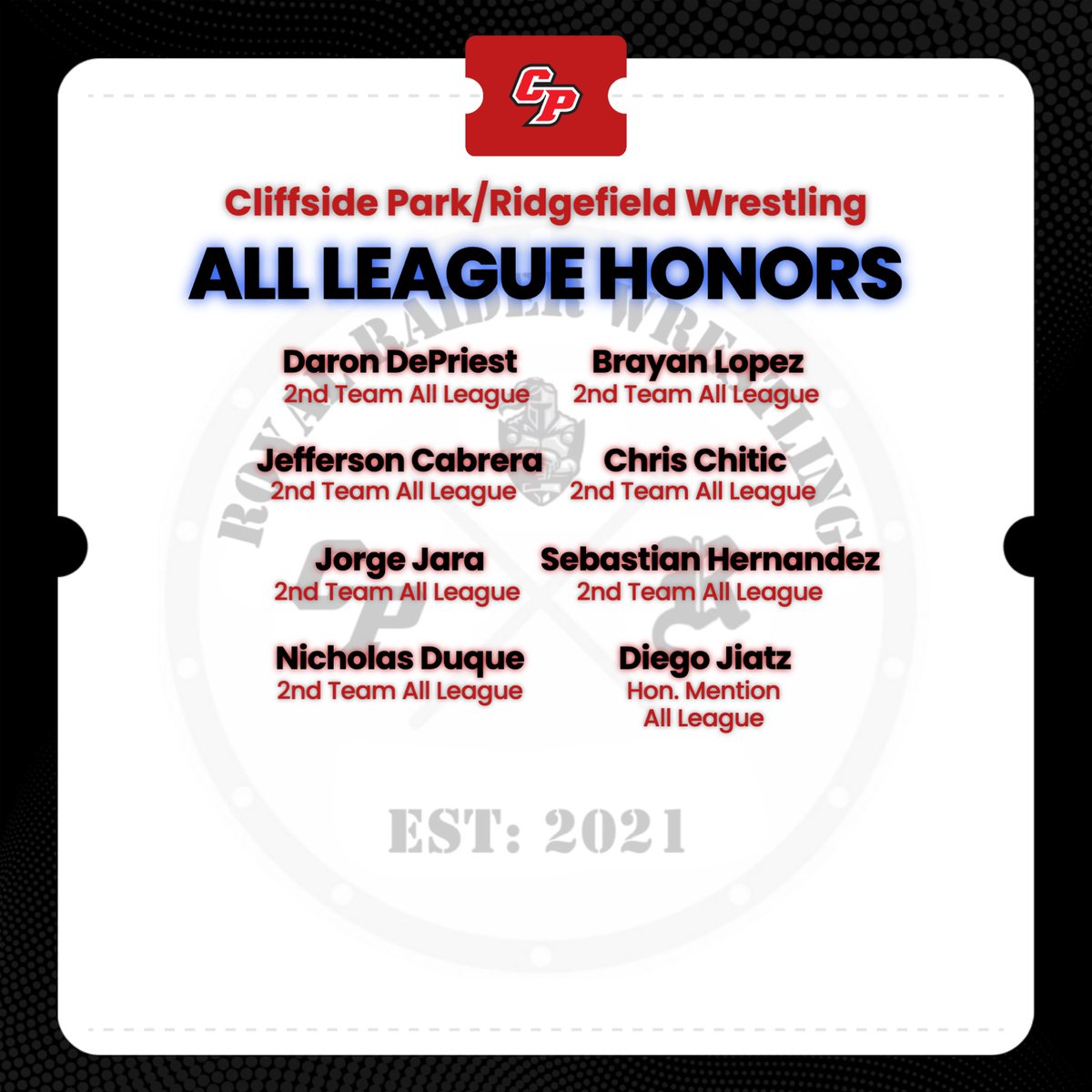 Congratulations to our All League and All County Wrestlers!