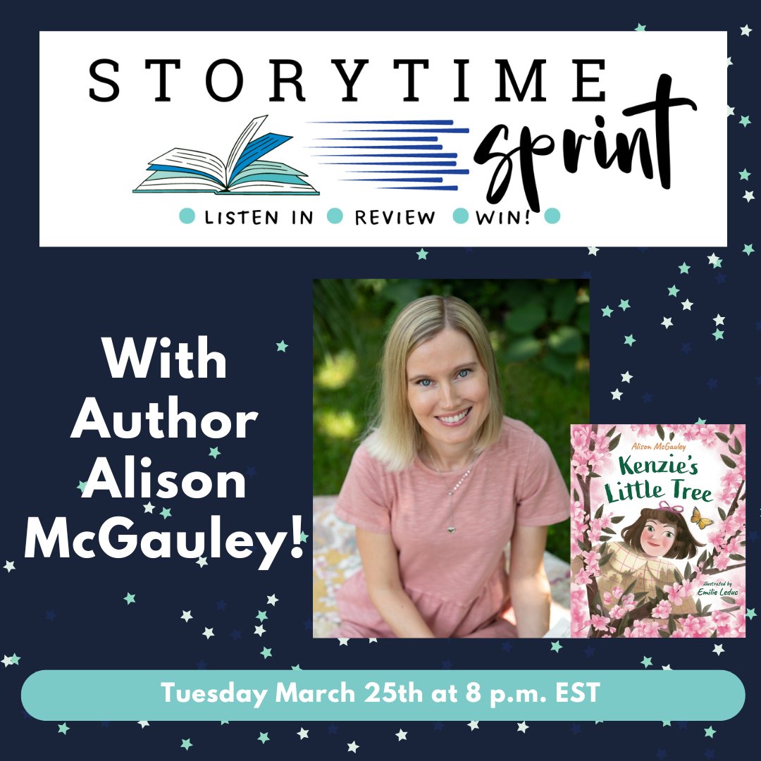 Storytime Sprint (@storytimesprint) on Twitter photo Storytime Sprint is TONIGHT!
We're excited to chat with author <a href="/AlisonMcgauley/">Alison McGauley -- pre-order KENZIE'S LITTLE TREE!</a> , and hear her read her and Emilie Leduc's new book, "Kenzie's Little Tree"🌺
Listen in! Review! Win!
Join us! Register HERE: us06web.zoom.us/meeting/regist…
<a href="/RyannJones117/">Ryann Jones</a> <a href="/AndiChitty/">Andi Chitty</a> Storytime Sprint is TONIGHT!
We're excited to chat with author <a href="/AlisonMcgauley/">Alison McGauley -- pre-order KENZIE'S LITTLE TREE!</a> , and hear her read her and Emilie Leduc's new book, "Kenzie's Little Tree"🌺
Listen in! Review! Win!
Join us! Register HERE: us06web.zoom.us/meeting/regist…
<a href="/RyannJones117/">Ryann Jones</a> <a href="/AndiChitty/">Andi Chitty</a>