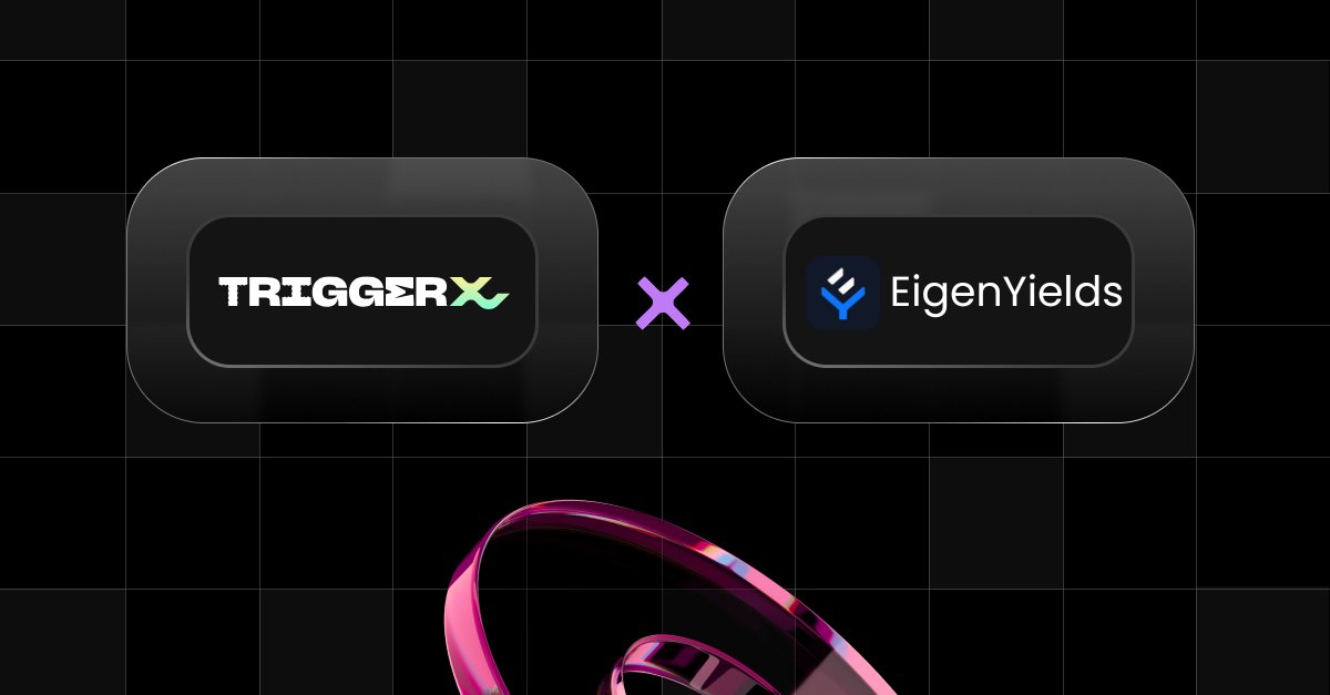 TriggerX 🍀 (@triggerxnetwork) on Twitter photo <a href="/EigenYields/">EigenYields</a> is now running nodes for Triggerx 🍀
Grateful to have early operator partners who share our vision for secure, decentralized automation.
This is just the beginning! <a href="/EigenYields/">EigenYields</a> is now running nodes for Triggerx 🍀
Grateful to have early operator partners who share our vision for secure, decentralized automation.
This is just the beginning!