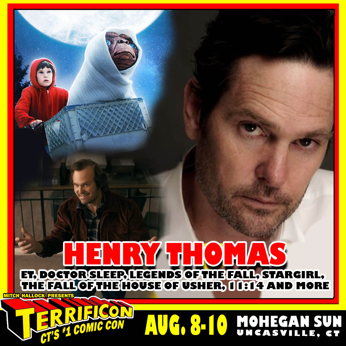 TERRIFICON is celebrating 10 year at the Mohegan Sun on August 8-10, and welcoming out of this world guests like actor Henry Thomas! Tickets, pro-photo ops, vendor spaces are on sale now at terrificon.com 

Henry Thomas began his career as a child actor and had the lead