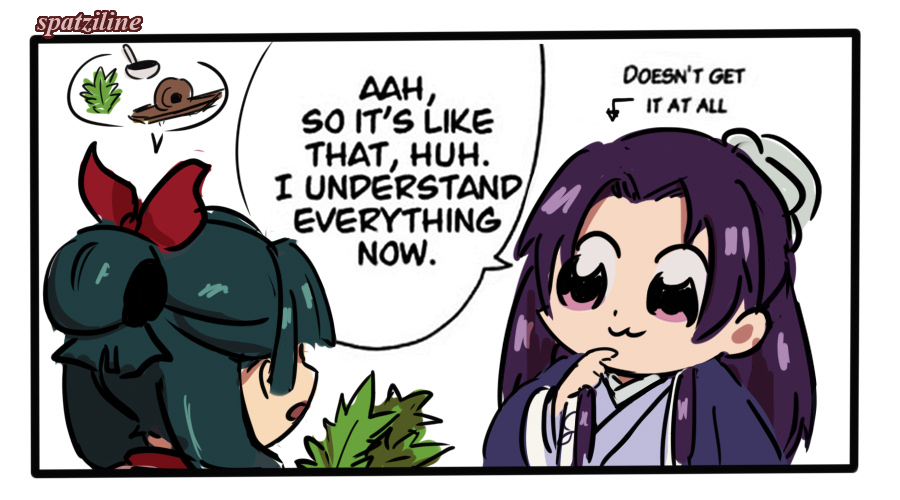 For some reason this Jinshi and Maomao illustration reminded me of the Poputepipikku panel