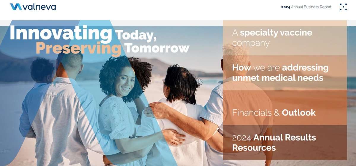 We're excited to launch our Annual Business Report website! 

The website provides insight into Valneva’s mission, financial outlook and serves as a hub for our 2024 annual results resources.

To find out more, visit: 

ow.ly/Kik250VnAZK 

#AdvancingVaccinesForBetterLives