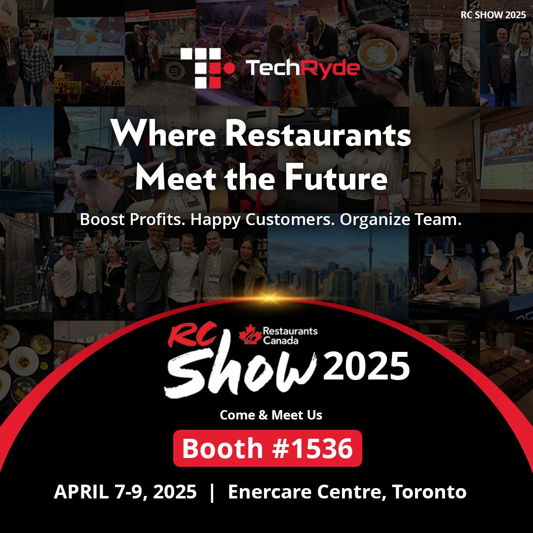 Techryde_global's tweet image. Would you like to see a SINGLE system that fully automates both Front &amp;amp; Back of House and guarantee 2500% ROI—live at a trade show?

Experience it firsthand at @RestaurantsCA  Show, hashtag#Toronto!
📍 Booth #1536 – Center of the hall, opposite @DoorDash 

#restaurants