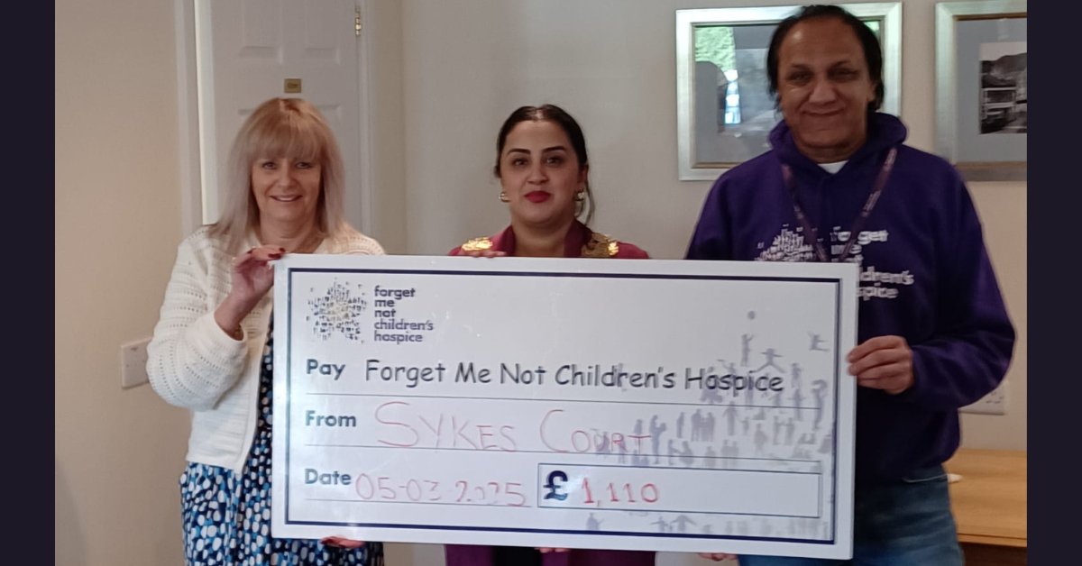 Mayor of Kirklees 2024-25 (@kirkleesmayor) on Twitter photo Residents of Sykes Court, Retirement Development in Lindley have been raising funds for the <a href="/ForgetMNotChild/">ForgetMeNotChildren</a>
During a visit the Mayor of Kirklees helped present a cheque to the hospice on behalf of the residents, which she has chosen to support during her year in office. Residents of Sykes Court, Retirement Development in Lindley have been raising funds for the <a href="/ForgetMNotChild/">ForgetMeNotChildren</a>
During a visit the Mayor of Kirklees helped present a cheque to the hospice on behalf of the residents, which she has chosen to support during her year in office.