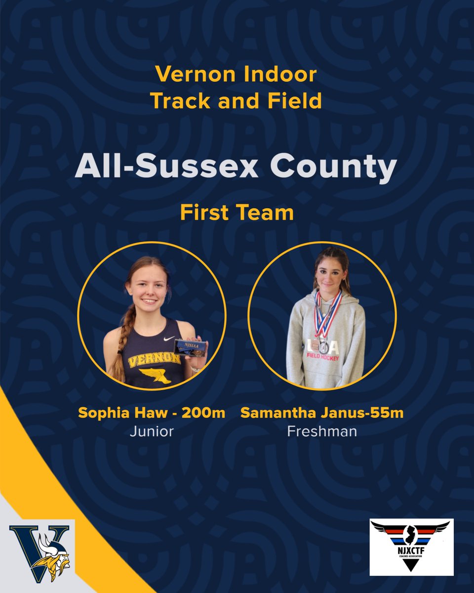 VTHST&F (@vthstrack) on Twitter photo Congratulations to Samantha Janus and Sophia Haw on being named 1st Team All-Sussex County by <a href="/NJXCTFCA/">NJ XC/TF Coaches Association</a> Congratulations to Samantha Janus and Sophia Haw on being named 1st Team All-Sussex County by <a href="/NJXCTFCA/">NJ XC/TF Coaches Association</a>