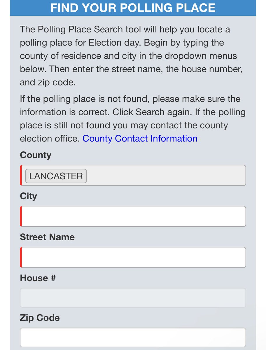 🚨TODAY IS ELECTION DAY🚨

I’m asking for your vote for Republican Josh Parsons. 

👉Lancaster County, PA👈
♦️Senate District 36♦️

▪️Columbia
▪️Ephrata
▪️Lititz
▪️Manheim
▪️Mount Joy
▪️Warwick

⏰ 7 a.m. - 8 p.m.

Use the link below to find your polling location ⬇️