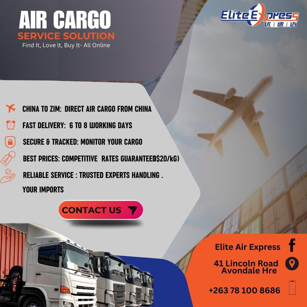 eliteexpressZW's tweet photo. Looking for a trusted partner for your imports? 📈️️️ We've got you covered! Our direct air cargo service from China to Zimbabwe is reliable, secure, and affordable. #ReliableService #AirCargo #ImportPartners https://t.co/Lppa9rzems