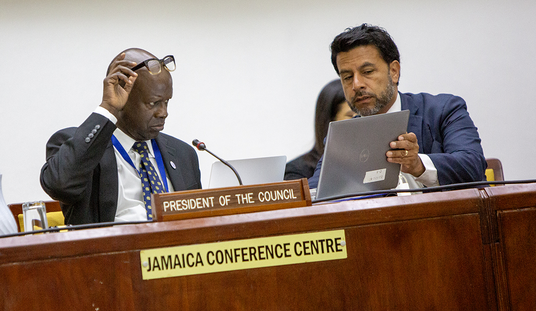 ISBAHQ's tweet image. 🌊The International Seabed Authority Council continues negotiations on the draft exploitation regulations.📌 Get the full recap of Day 6: bit.ly/4hU9JTG

Photo by IISD/ENB | Angeles Estrada Vigil.

#DeepSeabed #MarineEnvironment #OceanGovernance