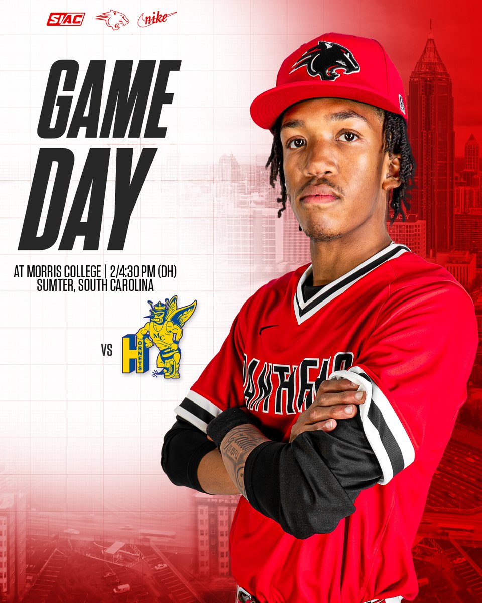 𝐆𝐀𝐌𝐄𝐃𝐀𝐘 𝐢𝐧 𝐒𝐮𝐦𝐭𝐞𝐫! ⚾️🐾

🆚 Morris College
📍 Sumter, S.C.
⌚️ 2/4:30 PM (DH)
📺 tinyurl.com/2czxwjmo

#GoPanthers🐾 | #WeAreCAU | #IMpact