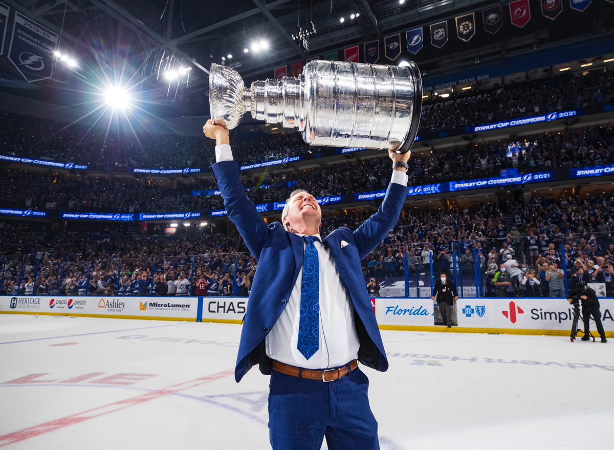 Benjamin Pierce (@benjaminjreport) on Twitter photo On this day in 2013, the <a href="/TBLightning/">Tampa Bay Lightning</a> hired coach Jon Cooper.
Since then, Tampa Bay is 566-304-80 with the 2nd-most regulation wins in the NHL (BOS). The #GoBolts have won the Stanley Cup twice and made the playoffs in 10 of his 11 first full seasons. His 87 playoff wins rank On this day in 2013, the <a href="/TBLightning/">Tampa Bay Lightning</a> hired coach Jon Cooper.
Since then, Tampa Bay is 566-304-80 with the 2nd-most regulation wins in the NHL (BOS). The #GoBolts have won the Stanley Cup twice and made the playoffs in 10 of his 11 first full seasons. His 87 playoff wins rank