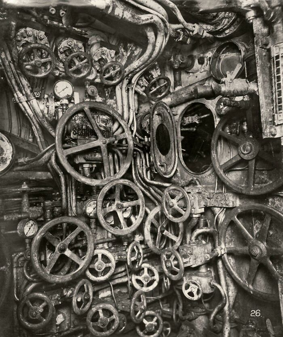 14. Inside A German Ub-110 Submarine (The Control Room). C. 1918