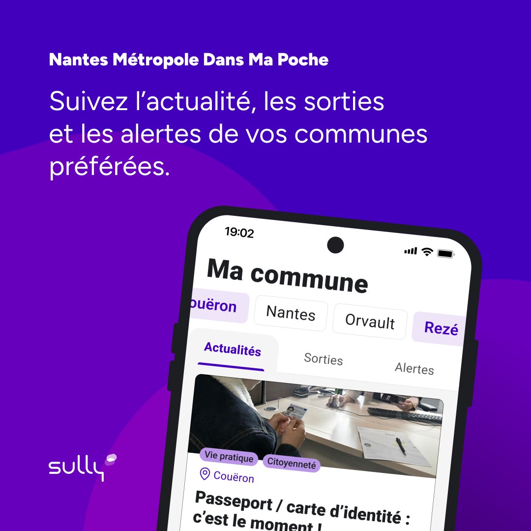 SullyGroup's tweet image. 📱Avec @NantesMetropole, nous sommes fiers d&apos;annoncer la nouvelle version de l&apos;#applicationmobile &quot;Nantes Métropole Dans Ma Poche&quot; !
📲 L’application offre + de 20 services et informations pratiques : vie quotidienne, actualités, transport, culture et loisirs…

#NMDMP @nantesfr