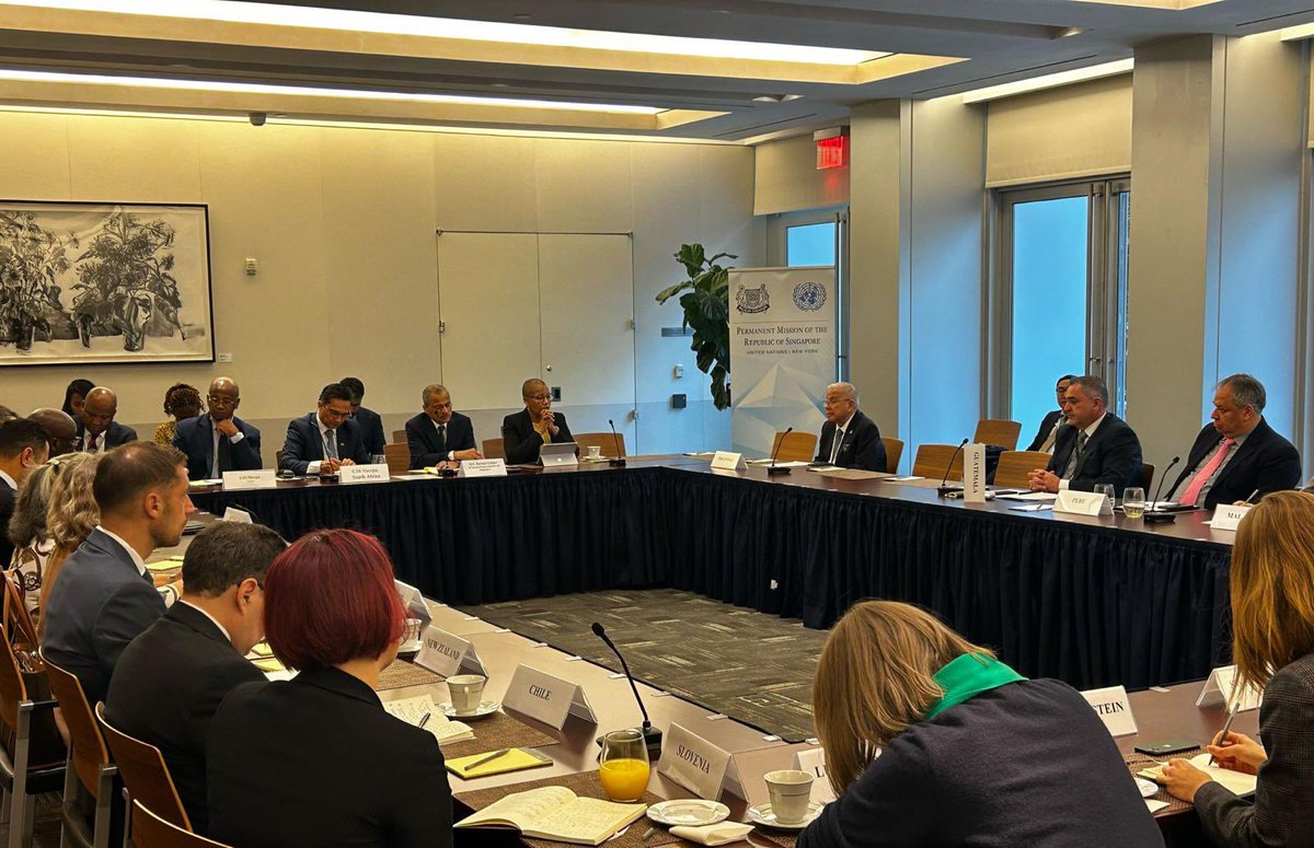 Guatemala thanks <a href="/SingaporeUN/">Singapore Mission UN</a> for hosting the Global Governance Group #3G with #G20SouthAfrica Sherpa Mr. Zane Dangor, to discuss shared priorities on theme "Solidarity, Equality, Sustainability", highlighting the need to strengthen multilateralism &amp; respect for international law