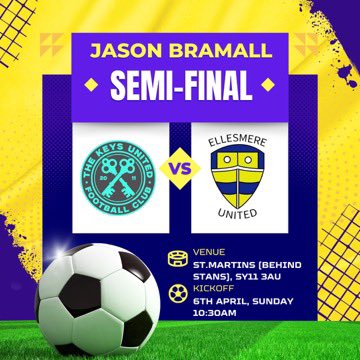 Another semi-final?

Oh go on then 😍

NEXT SUNDAY 👇

A local derby semi-final against The Keys… the lads won this trophy in 2023 and are fully focused on reclaiming the title 💪

UP THE MERE! 🟡🔵