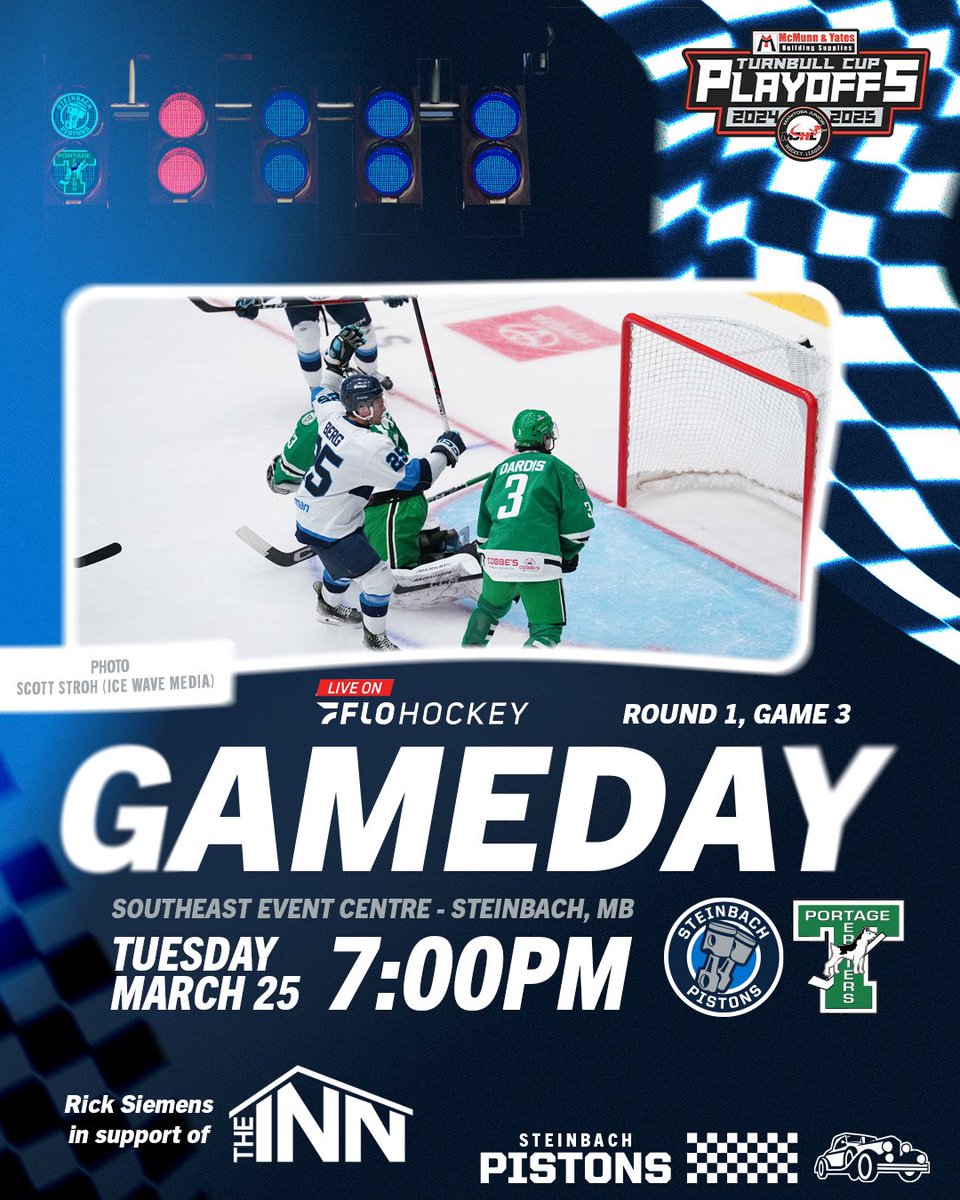 🚨PISTONS PLAYOFF GAME DAY🚨

The Pistons and Terriers are back in town for game 3 - ARE YOU READY?
 
Tickets available at tickets.steinbachpistons.ca. Doors open at 6:00pm. 

⏰7:00pm
📍Southeast Event Centre
📻DAbroadcasting.mixlr.com
📺 @flohockey 

#PistonsHockey