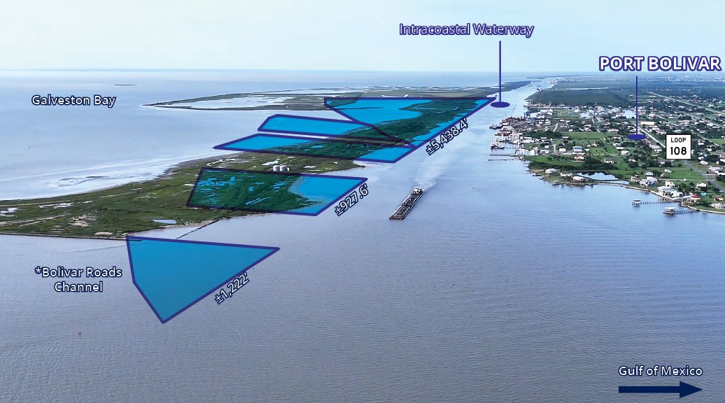 houston_cre's tweet image. 🔍🔍🔍Strategic Port Bolivar Site | ±249.9 Acres Available | Over 1 Mile of Intracoastal Waterway Frontage hubs.la/Q03dc5yR0
#Land #250Acres #Intracoastal @Colliers_HOU