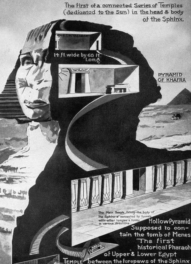 With claims about secret structures beneath the pyramids in the news again, now is a great time to revisit the 1913 hoax that claimed to find multiple secret temples within the Great Sphinx. I collected the original accounts and refutations here: jasoncolavito.com/remarkable-dis…